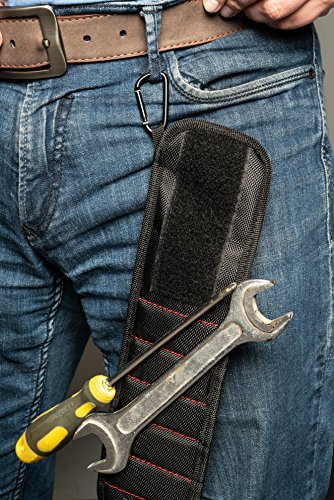 Magnetic Wristband with 10 Powerful Magnets and Carabiner – Tool Holder–Ideal Tool Gift for Men DIY Handyman Men/Women