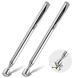 2 pack magnetic pickup tool, telescoping pick up tool, pocket pick-up tool, magnetic retrieval tool for hard to reach places, magnet sticks, mini, light weight, gifts for men, dad, handyman, husband