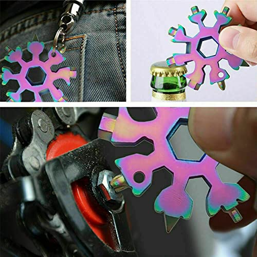 Snowflake Multi Tool Stainless Steel Colorful 18 in 1 Snowflake Wrench Screwdriver