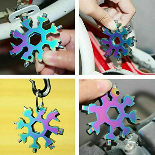 Snowflake Multi Tool Stainless Steel Colorful 18 in 1 Snowflake Wrench Screwdriver