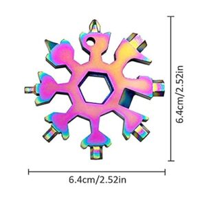 Snowflake Multi Tool Stainless Steel Colorful 18 in 1 Snowflake Wrench Screwdriver