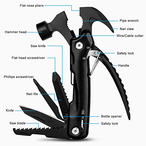 Gift for Mens, Cool Gadget for Mens, 18-in-1 Snowflake Multitool, Cool Gadgets for Men, Men Gifts, Unique Birthday Gifts for Men, Multitool Mini Hammer, Boyfriend, Husband, Him Who Has Everything, Gif