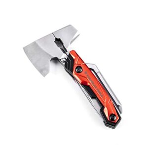 stilvolle tools axe 9 ax with 9-featured multi-tool hammer, wrench, wire cutter, ax, bottle opener, phillips screwdriver, flat-blade screwdriver, nail file, saw, knife (orange)