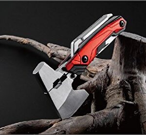 Stilvolle tools Axe 9 ax with 9-Featured Multi-Tool Hammer, Wrench, Wire Cutter, ax, Bottle Opener, Phillips Screwdriver, Flat-Blade Screwdriver, Nail File, Saw, Knife (Orange)