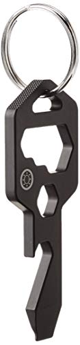 CLOSS 8 in 1 Titanium Multitool Keychain- Bottle Opener, Screwdriver and Wrench (Black) (1, Black)