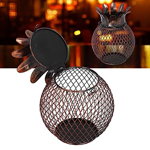 Ladieshow Wine Cork Container, Iron Pineapple Shaped Wine Bottle Cork Storage Box Ornament for Home Bar Decoration Holder Brown