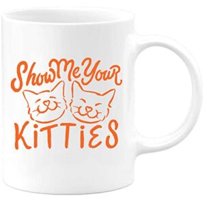 litgifts funny cat mug, cat mom or cat dad coffee mug, cat mugs for cat lovers, cat lover gifts for women or men, 11 ounce coffee mug in orange