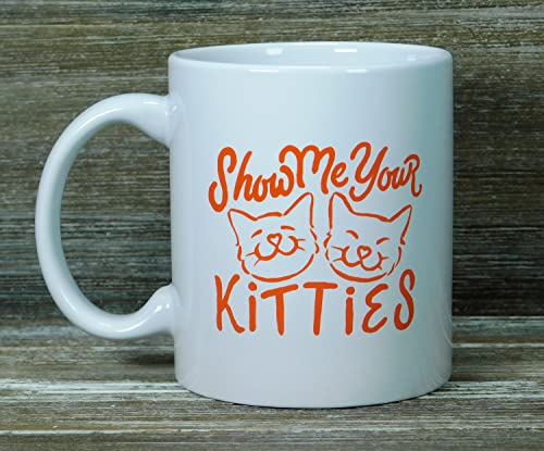 LitGifts Funny Cat Mug, Cat Mom or Cat Dad Coffee Mug, Cat Mugs for Cat Lovers, Cat Lover Gifts for Women or Men, 11 Ounce Coffee Mug in Orange