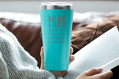 Gifts for Mom - Mom, Ugly Children - 30 oz Mint Insulated Stainless Steel Tumbler w/Lid - Birthday Mothers Day Christmas Stocking Stuffer Ideas from Daughter Son Kids - Mother Moms Mama Madre