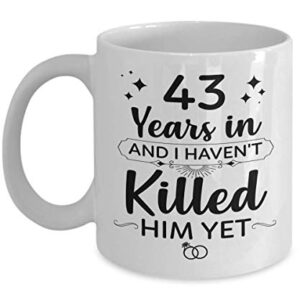 43rd Wedding Anniversary For Men Him Her Women | Gifts For 43 Years Of Marriage Party For Wife Husband Couples | 1980 | 11oz Coffee Cup Presents For Parents Mom Dad | 43 Years In