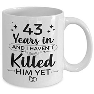 43rd Wedding Anniversary For Men Him Her Women | Gifts For 43 Years Of Marriage Party For Wife Husband Couples | 1980 | 11oz Coffee Cup Presents For Parents Mom Dad | 43 Years In