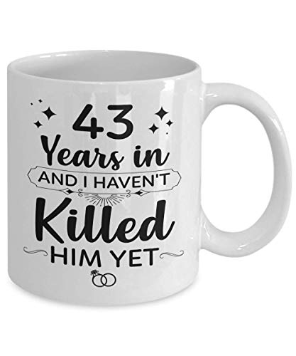 43rd Wedding Anniversary For Men Him Her Women | Gifts For 43 Years Of Marriage Party For Wife Husband Couples | 1980 | 11oz Coffee Cup Presents For Parents Mom Dad | 43 Years In