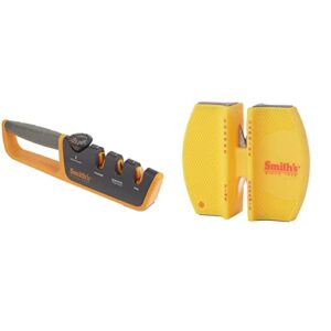 smith’s 50264 adjustable manual knife sharpener grey/yellow & ccks 2-step knife sharpener