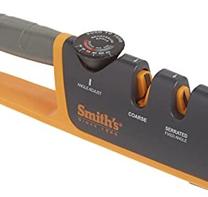 Smith's 50264 Adjustable Manual Knife Sharpener Grey/Yellow & CCKS 2-Step Knife Sharpener