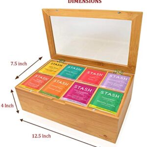 BLUE RIBBON Stash Tea Bags Sampler Assorted Tea Bags in Bamboo Gift Box (80 Count) 30 Flavors Gifts For Women Men Family Friends Coworkers
