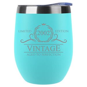 21st birthday gifts for her him 12 oz mint stemless wine tumbler -21st birthday cup – happy 21st birthday decorations for women men – gifts for 21st birthday for her – 21 birthday gift