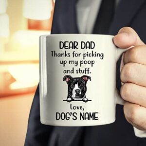 Personalized Pit Bull Coffee Mug, Pitbull Terrier Custom Dog Name, Customized Gifts For Dog Dad, Father's Day, Birthday Halloween Xmas Thanksgiving Gift For Dog Lovers Mugs