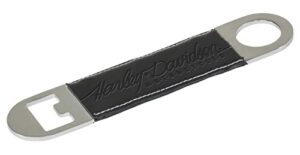 harley-davidson bottle opener embossed h-d leather wrapped metal- 7 x 1.5 inches