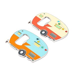 2 Pack Magnetic Bottle Opener,RV Camper Bottles Opener Caravan Bottle Beer Opener with Fridge Magnet,Unique Beer Gift Idea for Camper Lovers Cool Gadgets Outdoor Picnic Home Using