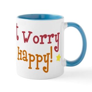 cafepress don’t worry be happy mug ceramic coffee mug, tea cup 11 oz