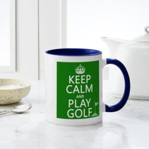 CafePress Keep Calm And Play Golf Mugs Ceramic Coffee Mug, Tea Cup 11 oz