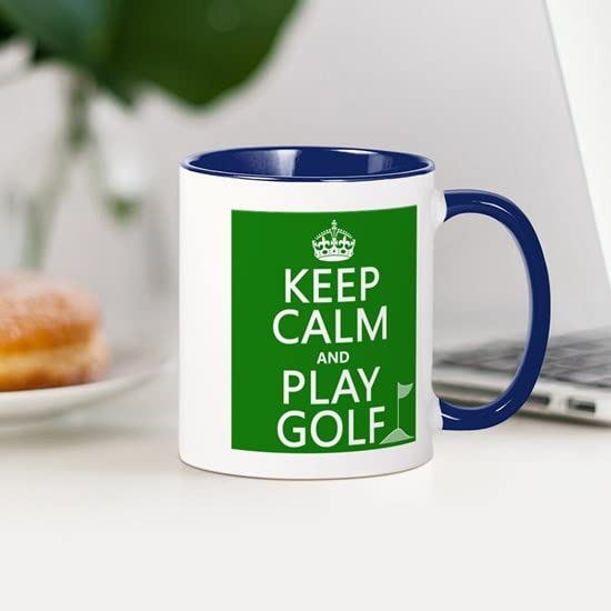 CafePress Keep Calm And Play Golf Mugs Ceramic Coffee Mug, Tea Cup 11 oz