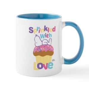 cafepress snoopy sprinkled with love mugs ceramic coffee mug, tea cup 11 oz