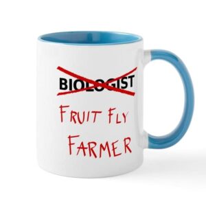 cafepress biology humor fruit fly farmer mugs ceramic coffee mug, tea cup 11 oz