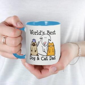 CafePress World's Best Dog And Cat Dad Mug Ceramic Coffee Mug, Tea Cup 11 oz