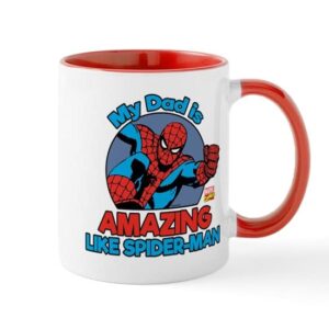 cafepress my dad is amazing like spider man mug ceramic coffee mug, tea cup 11 oz