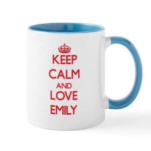 cafepress keep calm and love emily mugs ceramic coffee mug, tea cup 11 oz