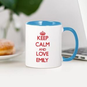 CafePress Keep Calm And Love Emily Mugs Ceramic Coffee Mug, Tea Cup 11 oz