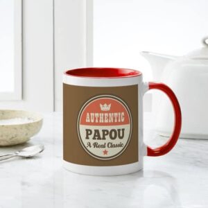 CafePress Vintage Papou Design Gift Mugs Ceramic Coffee Mug, Tea Cup 11 oz