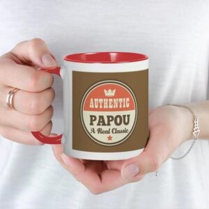 CafePress Vintage Papou Design Gift Mugs Ceramic Coffee Mug, Tea Cup 11 oz