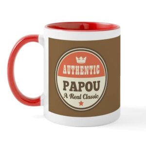 CafePress Vintage Papou Design Gift Mugs Ceramic Coffee Mug, Tea Cup 11 oz