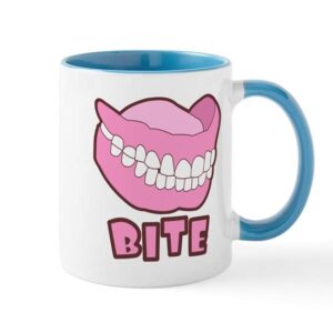 cafepress false teeth dentures bite coffee mug ceramic coffee mug, tea cup 11 oz