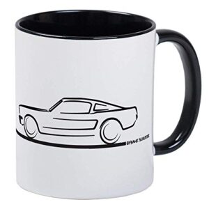 1964 65 66 mustang fastback mug – ceramic 11oz ringer coffee/tea cup gift stocking stuffer