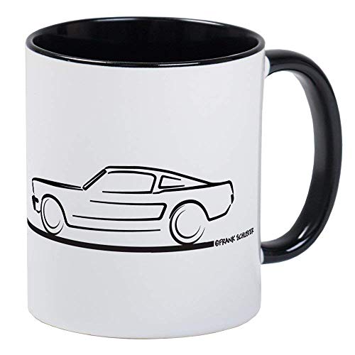 1964 65 66 Mustang Fastback Mug - Ceramic 11oz RINGER Coffee/Tea Cup Gift Stocking Stuffer