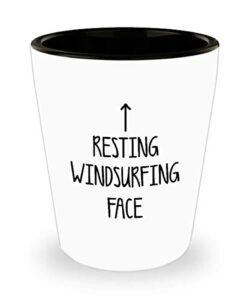 for windsurfers resting windsurfing face funny witty gag ideas drinking shot glass shooter birthday stocking stuffer