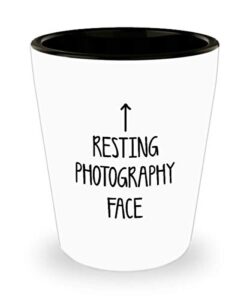 for photographer resting photography face funny witty gag ideas drinking shot glass shooter birthday stocking stuffer