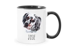 english setter personalized coffee mug gifts for mom dad dog lovers – custom 15oz or 11oz – dishwasher microwave safe (english setter)