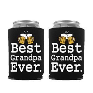 youfangworkshop funny beer can sleeve coolers, best grandpa ever beer coolers set for men grandfather fathers day retirement christmas birthday party decoration gift, 2-pack