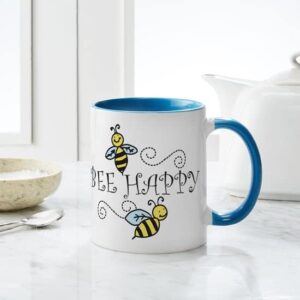 CafePress Bee Happy Mug Ceramic Coffee Mug, Tea Cup 11 oz