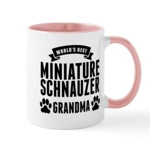 cafepress worlds best miniature schnauzer grandma mugs ceramic coffee mug, tea cup 11 oz
