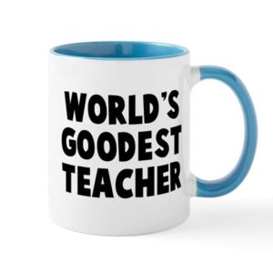 cafepress world’s goodest teacher mug ceramic coffee mug, tea cup 11 oz