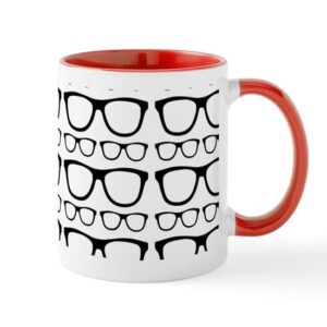 cafepress cute retro eyeglass hipster mug ceramic coffee mug, tea cup 11 oz