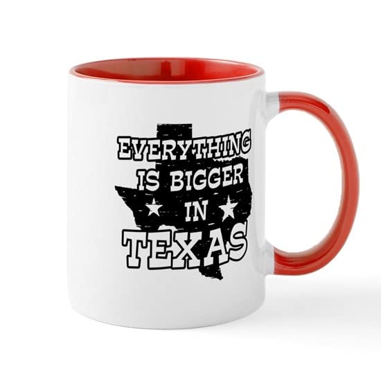 CafePress Everything Is Bigger In Texas Mug Ceramic Coffee Mug, Tea Cup 11 oz