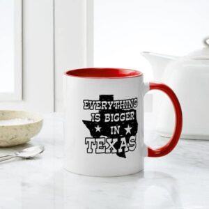 CafePress Everything Is Bigger In Texas Mug Ceramic Coffee Mug, Tea Cup 11 oz