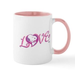 cafepress snoopy love ceramic coffee mug, tea cup 11 oz