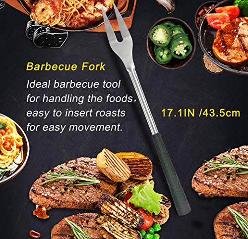 POLIGO 7PCS Golf-Club Style BBQ Tools Grilling Tools with Rubber Handle - Stainless Steel Grilling Accessories for Outdoor Grill Set Premium Grill Utensils Set Christmas Birthday Gifts for Dad Men